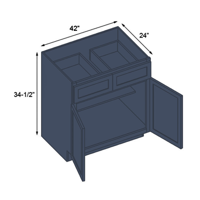 Ready To Ship Cabinets B42 Two Door Base Cabinet with 2